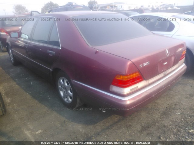 WDBGA33EXSA270465 - 1995 MERCEDES-BENZ S 320 BURGUNDY photo 3