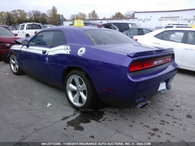 2C3CDYBT7DH671582 - 2013 DODGE CHALLENGER R/T PURPLE photo 3