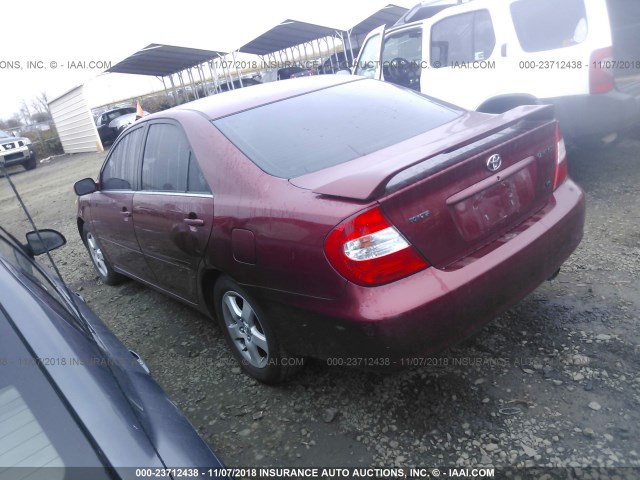 JTDBF30K420015842 - 2002 TOYOTA CAMRY LE/XLE/SE MAROON photo 3