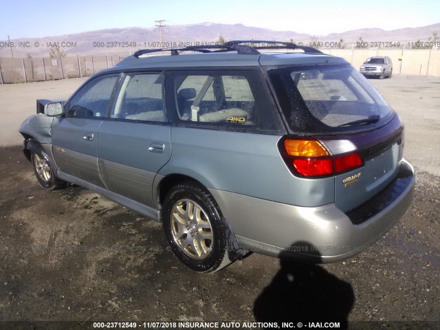 4S3BH686537607603 - 2003 SUBARU LEGACY OUTBACK LIMITED GREEN photo 3