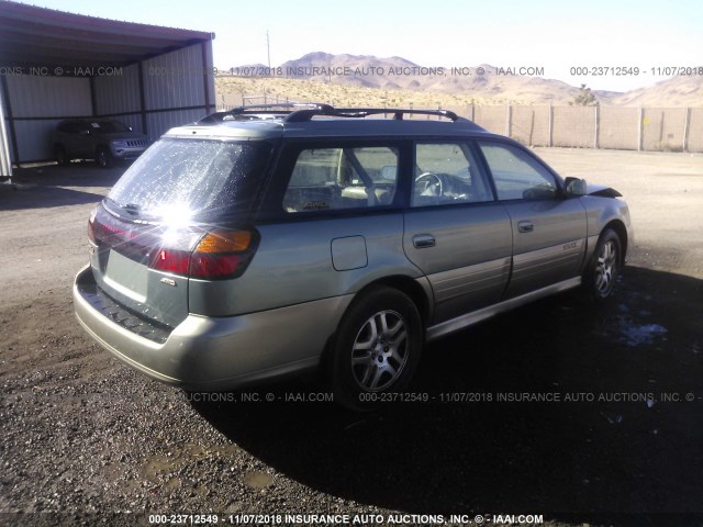 4S3BH686537607603 - 2003 SUBARU LEGACY OUTBACK LIMITED GREEN photo 4