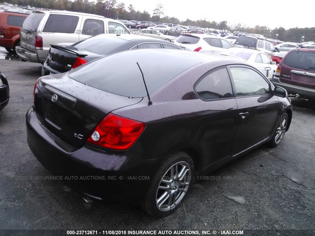 JTKDE167250054414 - 2005 TOYOTA SCION TC იასამნისფერი ფოტო 4