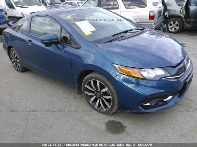 2HGFG3B01EH520751 - 2014 HONDA CIVIC EXL BLUE photo 1