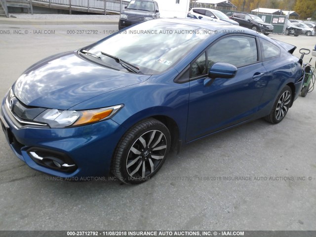 2HGFG3B01EH520751 - 2014 HONDA CIVIC EXL BLUE photo 2