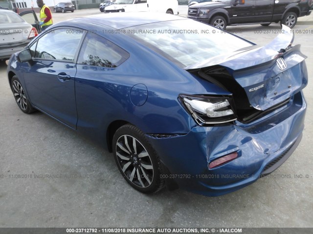 2HGFG3B01EH520751 - 2014 HONDA CIVIC EXL BLUE photo 3