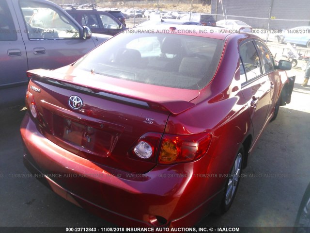 2T1BU4EE9AC437480 - 2010 TOYOTA COROLLA S/LE/XLE RED photo 4