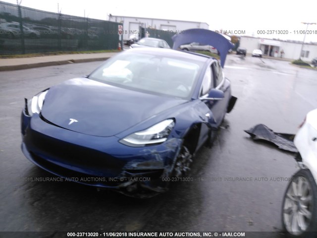 5YJ3E1EB1JF064839 - 2018 TESLA MODEL 3 BLUE photo 2