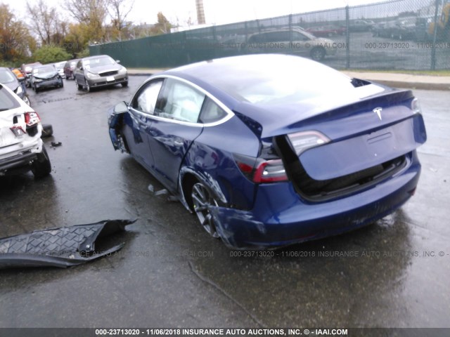 5YJ3E1EB1JF064839 - 2018 TESLA MODEL 3 BLUE photo 3