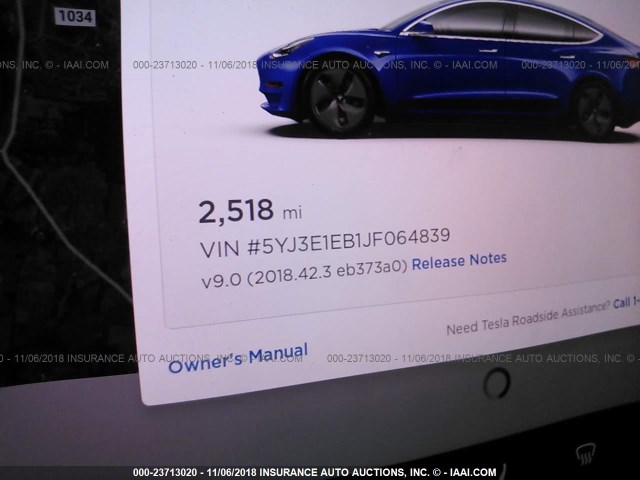 5YJ3E1EB1JF064839 - 2018 TESLA MODEL 3 BLUE photo 7