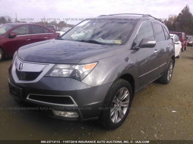 2HNYD2H71AH528805 - 2010 ACURA MDX ADVANCE GRAY photo 2