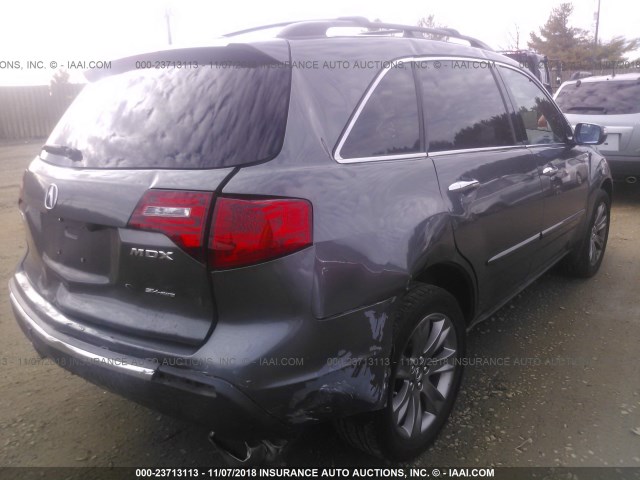 2HNYD2H71AH528805 - 2010 ACURA MDX ADVANCE GRAY photo 4