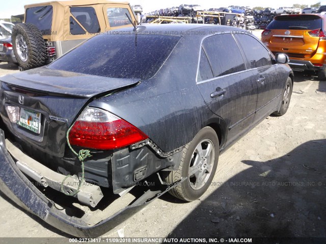 JHMCN364X7C002114 - 2007 HONDA ACCORD HYBRID Pewter photo 4