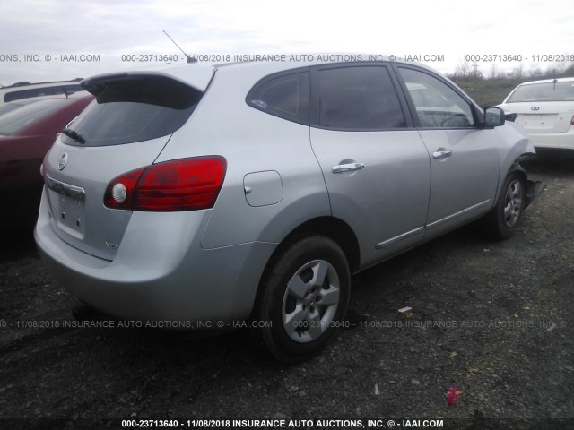 JN8AS5MV4DW630354 - 2013 NISSAN ROGUE S/SV SILVER photo 4