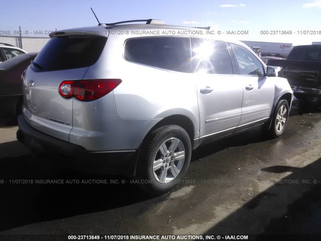 1GNKRJED0CJ145481 - 2012 CHEVROLET TRAVERSE LT SILVER photo 4