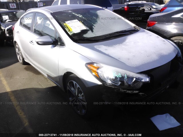 KNAFX4A87F5283135 - 2015 KIA FORTE EX SILVER photo 1