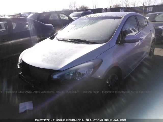 KNAFX4A87F5283135 - 2015 KIA FORTE EX SILVER photo 2