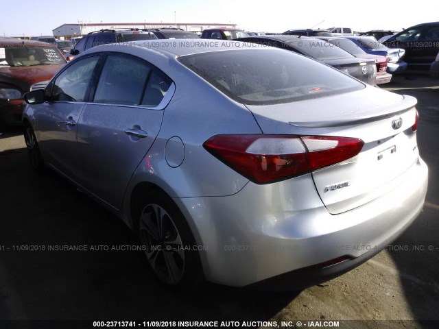 KNAFX4A87F5283135 - 2015 KIA FORTE EX SILVER photo 3