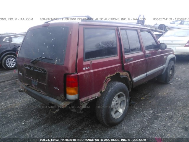 1J4FJ68S7WL209835 - 1998 JEEP CHEROKEE SPORT/CLASSIC RED photo 4