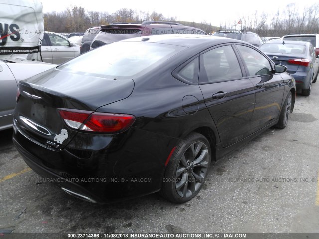 1C3CCCDG3FN624372 - 2015 CHRYSLER 200 S BLACK photo 4