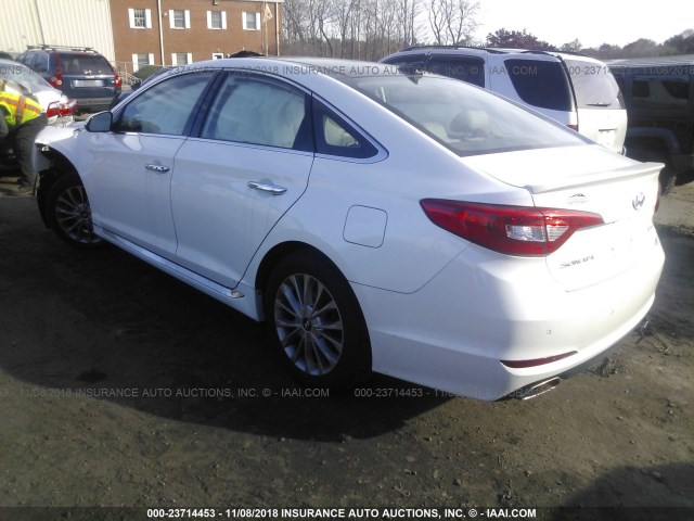 5NPE34AF2FH018549 - 2015 HYUNDAI SONATA SPORT/LIMITED WHITE photo 3