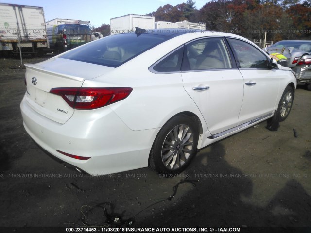 5NPE34AF2FH018549 - 2015 HYUNDAI SONATA SPORT/LIMITED WHITE photo 4