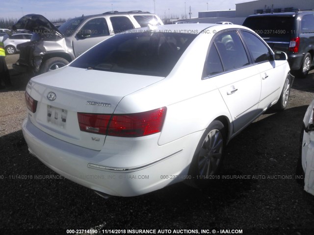 5NPEU46F99H429764 - 2009 HYUNDAI SONATA SE/LIMITED WHITE photo 4