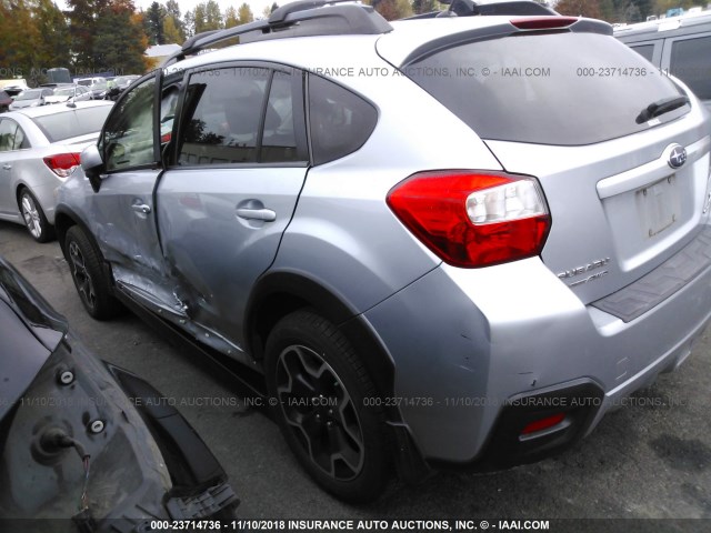 JF2GPACC9E9208758 - 2014 SUBARU XV CROSSTREK 2.0 PREMIUM SILVER photo 3