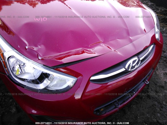 KMHCT4AE2GU970761 - 2016 HYUNDAI ACCENT SE RED photo 6