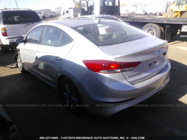 5NPD84LF7JH270185 - 2018 HYUNDAI ELANTRA SEL/VALUE/LIMITED SILVER photo 3