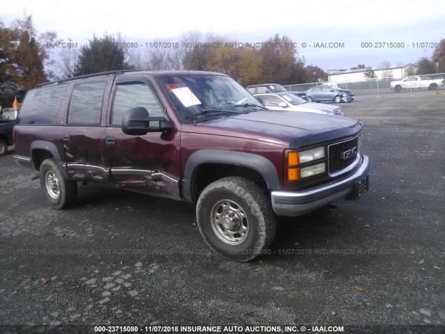 1GKGK26R6XJ734192 - 1999 GMC SUBURBAN K2500 MAROON photo 1