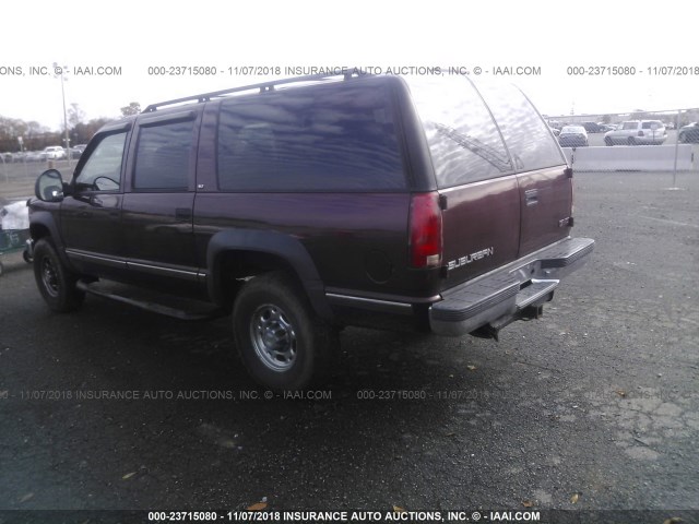 1GKGK26R6XJ734192 - 1999 GMC SUBURBAN K2500 MAROON photo 3