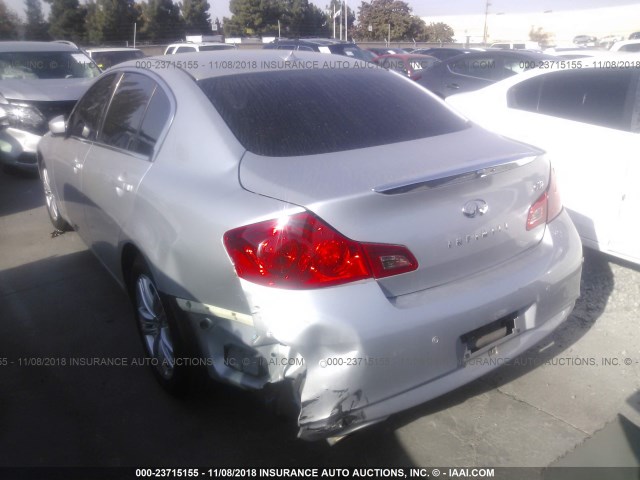 JN1CV6AP1AM408999 - 2010 INFINITI G37 SPORT GRAY photo 3