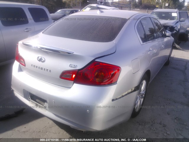 JN1CV6AP1AM408999 - 2010 INFINITI G37 SPORT GRAY photo 4