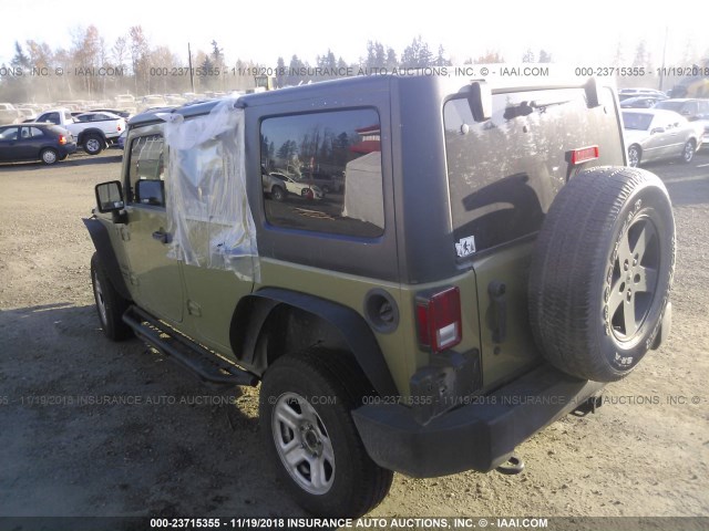 1C4BJWDG6DL612529 - 2013 JEEP WRANGLER UNLIMITED SPORT GREEN photo 3