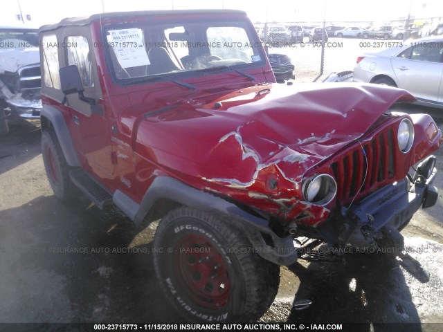 1J4FA49S6YP764984 - 2000 JEEP WRANGLER / TJ SPORT RED photo 1