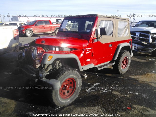 1J4FA49S6YP764984 - 2000 JEEP WRANGLER / TJ SPORT RED photo 2