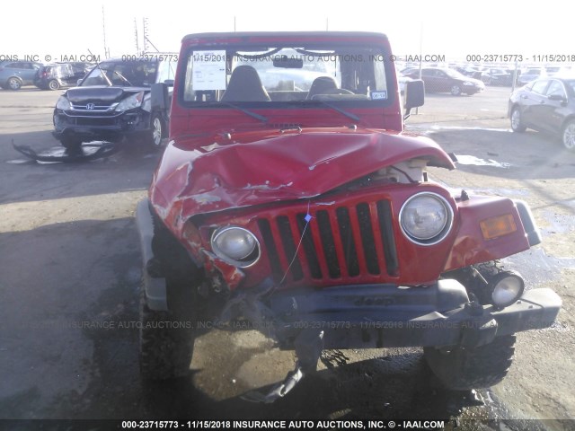 1J4FA49S6YP764984 - 2000 JEEP WRANGLER / TJ SPORT RED photo 6