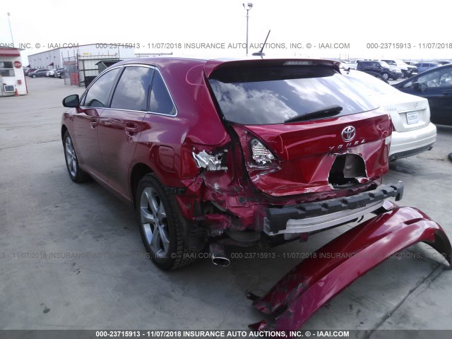 4T3ZK3BB4AU025188 - 2010 TOYOTA VENZA RED photo 3