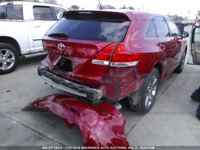 4T3ZK3BB4AU025188 - 2010 TOYOTA VENZA RED photo 4
