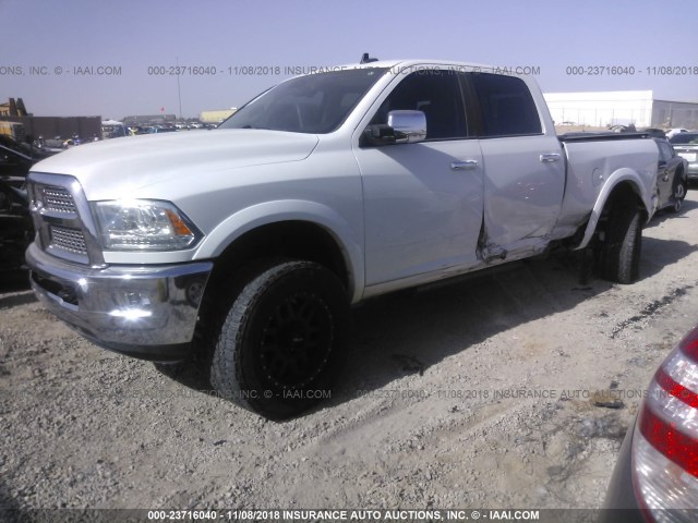 3C6UR5FL3FG603980 - 2015 RAM 2500 LARAMIE WHITE photo 2