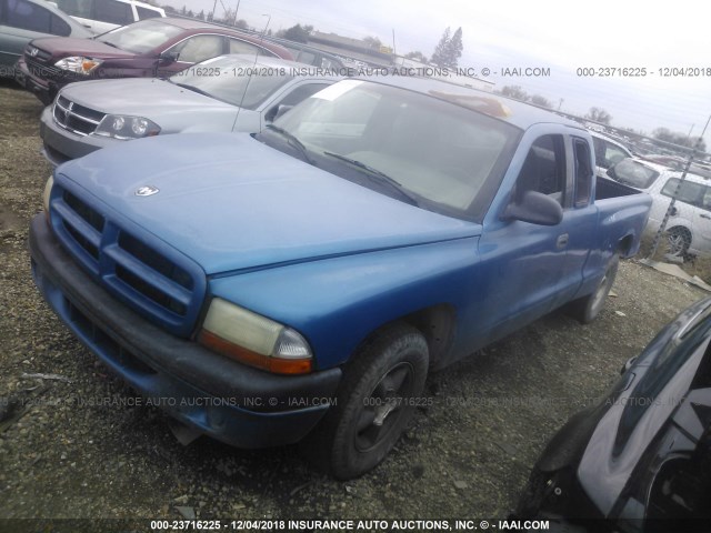 1B7FL22P1WS706575 - 1998 DODGE DAKOTA BLUE photo 2