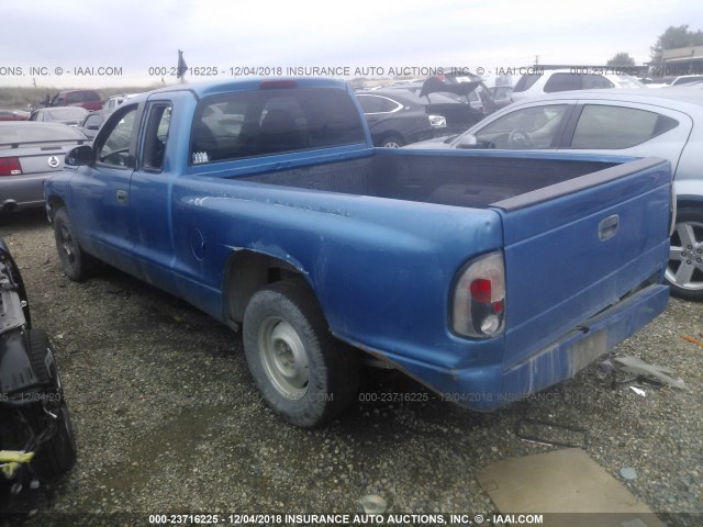 1B7FL22P1WS706575 - 1998 DODGE DAKOTA BLUE photo 3