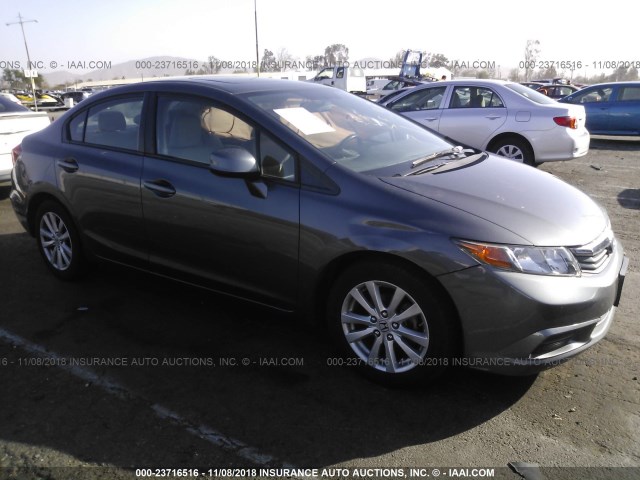 19XFB2F98CE313959 - 2012 HONDA CIVIC EXL GRAY photo 1