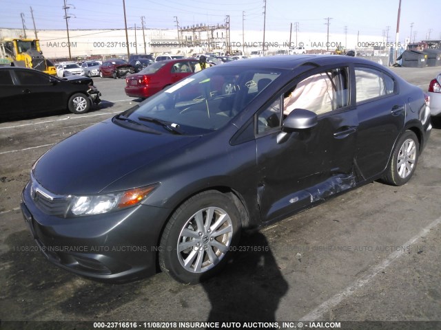 19XFB2F98CE313959 - 2012 HONDA CIVIC EXL GRAY photo 2