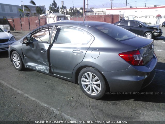 19XFB2F98CE313959 - 2012 HONDA CIVIC EXL GRAY photo 3