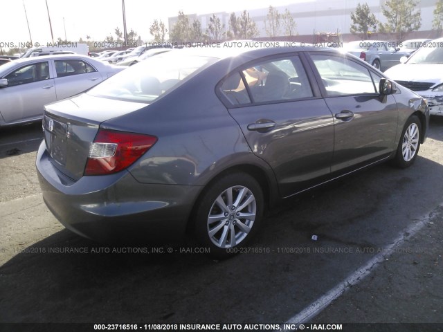 19XFB2F98CE313959 - 2012 HONDA CIVIC EXL GRAY photo 4