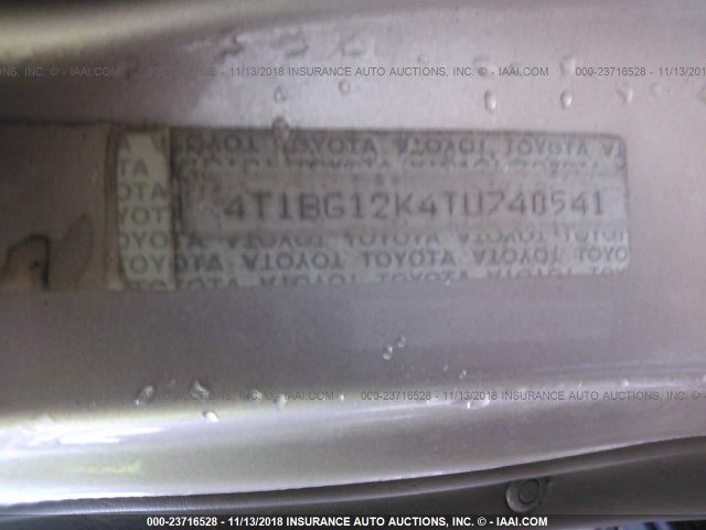 4T1BG12K4TU740541 - 1996 TOYOTA CAMRY DX/LE/XLE GOLD photo 9