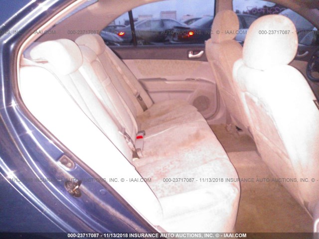 5NPEU46F66H070644 - 2006 HYUNDAI SONATA GLS/LX BLUE photo 8