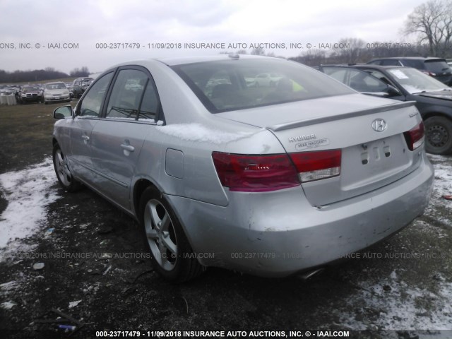 5NPEU46F68H357095 - 2008 HYUNDAI SONATA SE/LIMITED SILVER photo 3