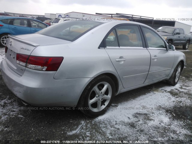 5NPEU46F68H357095 - 2008 HYUNDAI SONATA SE/LIMITED SILVER photo 4